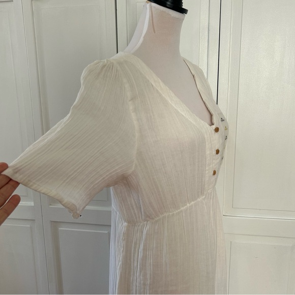 Myra Bay Off-White V-Neck Midi Dress M - Picture 9 of 16